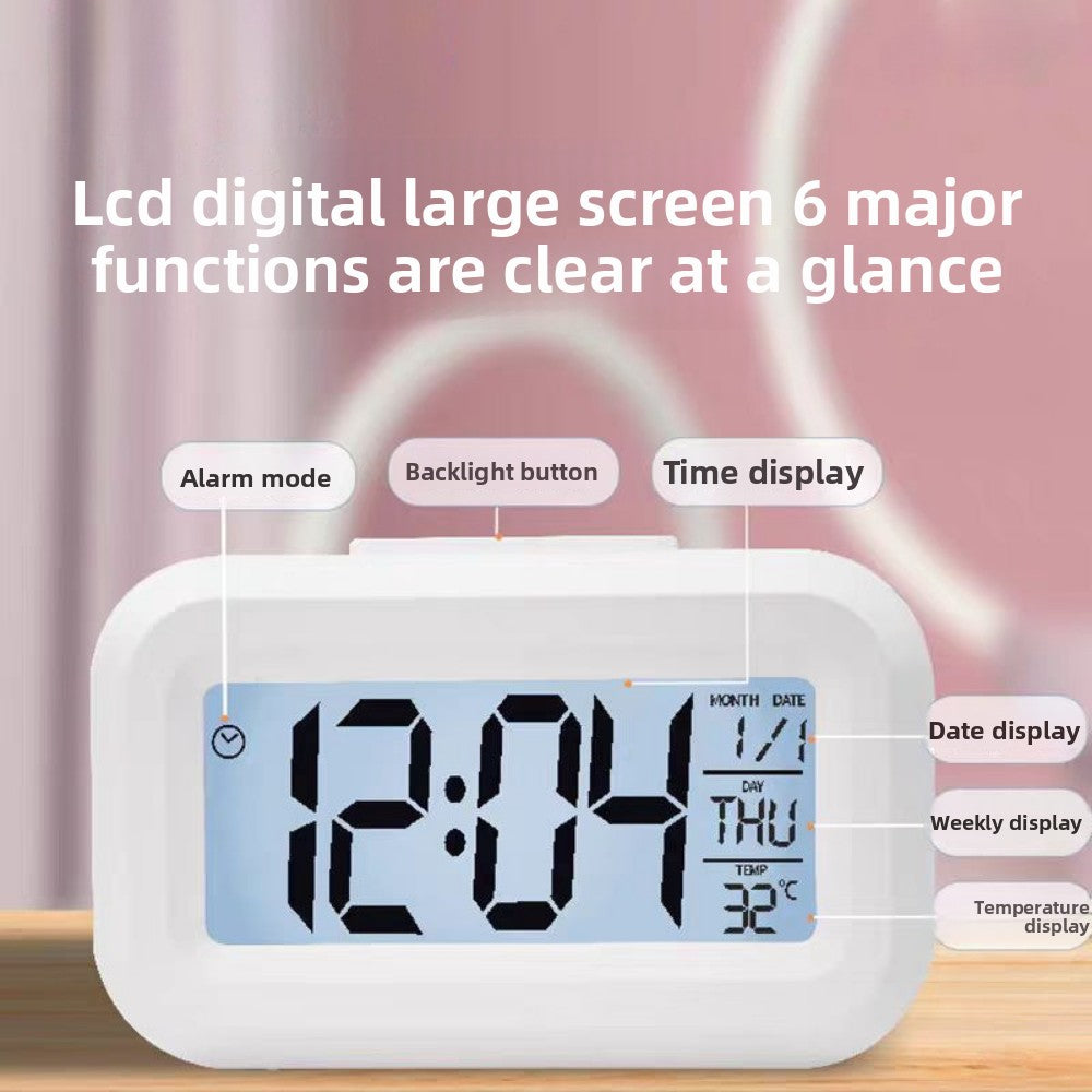 Alarm Clock Digital Clock LED Electronic With Backlight Snooze Calendar For Home Office Desktop Table Screen Display Watch