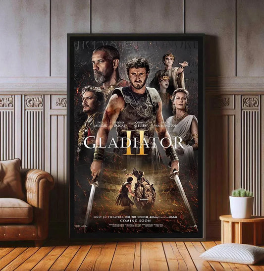 Gladiator Movie Poster Canvas Painting Vintage Wall Art Print for Home Theater Living Room Decor Classic Film Photo Gift for Men