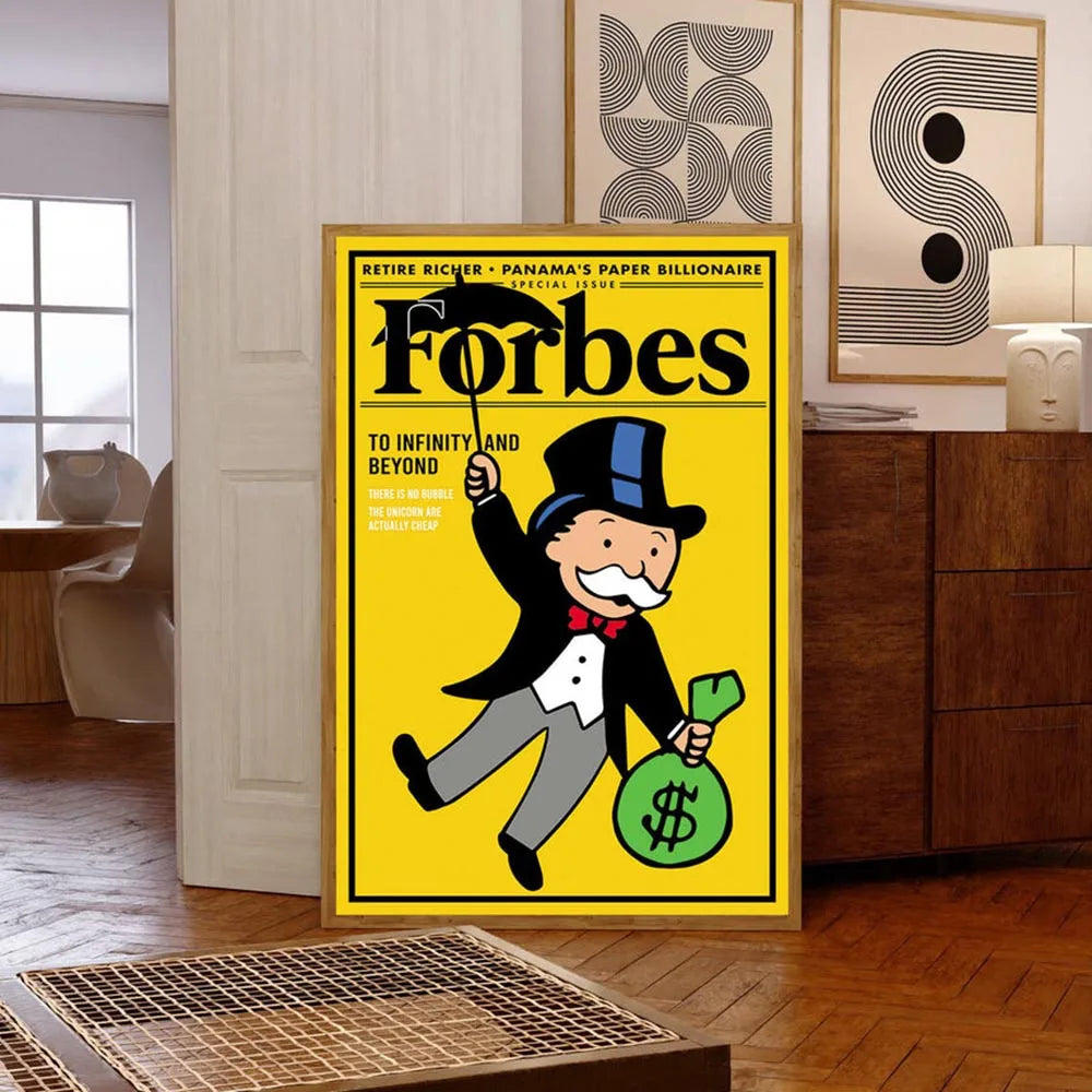 Modern Pop Poster Monopoly Little Richie Street Wall Art Forbes Canvas Painting Prints Pictures For Living Room Home Decor