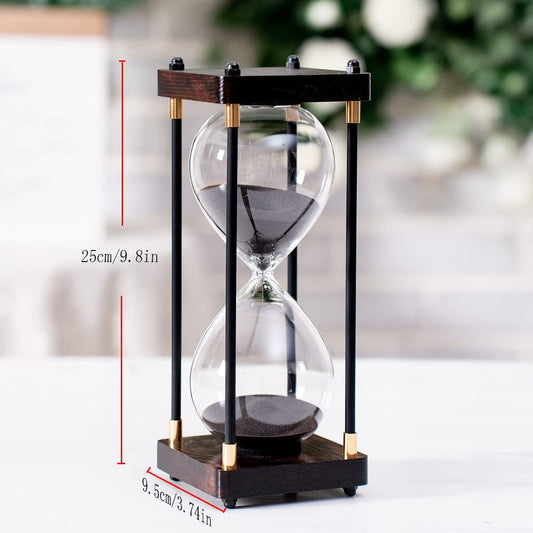 Elegant 30-Minute Hourglass Timer with Decorative Wooden Frame Multi-Color Party Table Centerpiece 1pc
