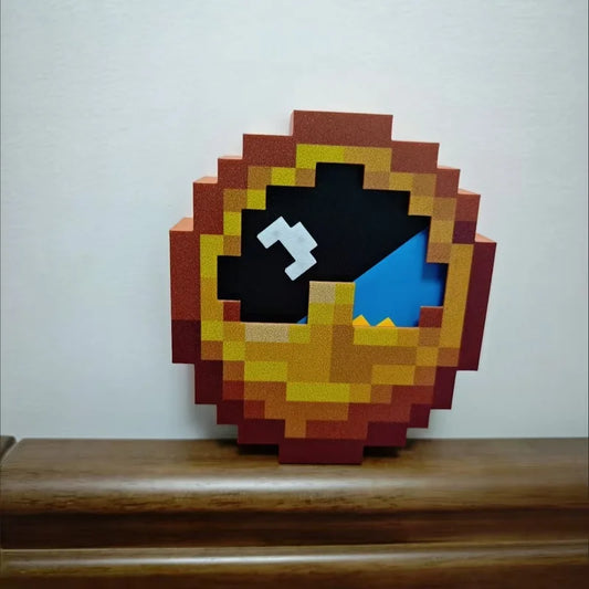 1pc Cartoon Pixel Style 3D Printed Clock Desktop Ornament Wall Or Table Timer Model Home Decor Creative Gift 12/24 Hours Format