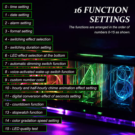DS3231 Digital LED Alarm Clock Kit Large Font 6-digit Electronic Clock Bulk Music Spectrum Module DIY Featuring Voice Wake-Up