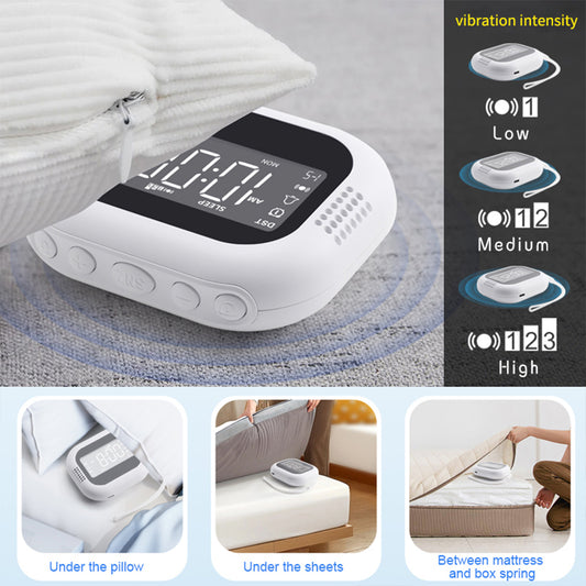 Vibrating Alarm Clock Wireless Loud Alarm Clock With White Noise Deep Sleep Digital Travel Clock Snooze function Alarm Clock