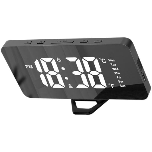 Large Display Digital Alarm Clock Rose Gold Mirror Compact Desk Clock for Bedroom Memory Function Easy Setup Rose Gold Desk