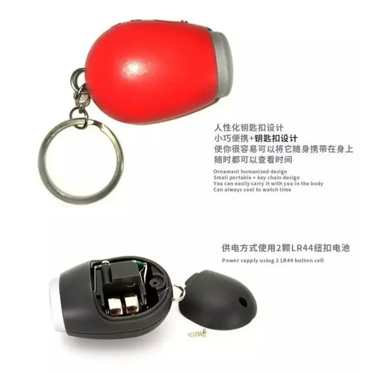 Portable Digital Projection Alarm Clock Key Chains Mini Projector LED Clock Carry Time Flashlight Clock Hanging Rope Table Decor