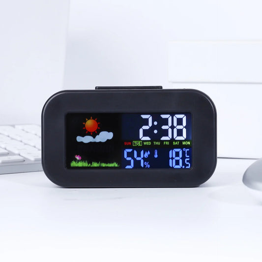 Weather Station Clock with Color Display - Temp & Humidity Monitor, Backlit for Kids & Teens, Perfect for Bedroom & Dorm Desk 3 sold