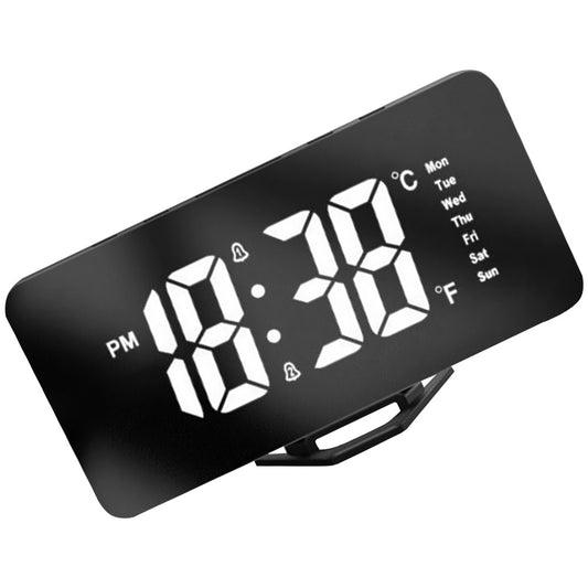 Large Display Digital Alarm Clock Rose Gold Mirror Compact Desk Clock for Bedroom Memory Function Easy Setup Rose Gold Desk