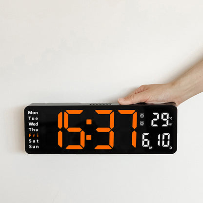 13-inch LED digital clock with remote control, dimming function, and automatic daylight saving time,suitable for living room use