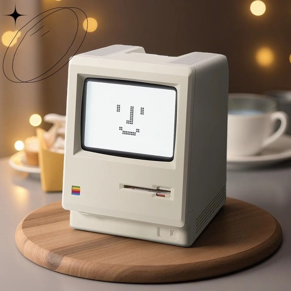 New Computer-Inspired Retro MacLock Clock Calendar Adjustable Brightness Desk Clocks Temperature Wake-Up Tool Pixel Alarm Clocks