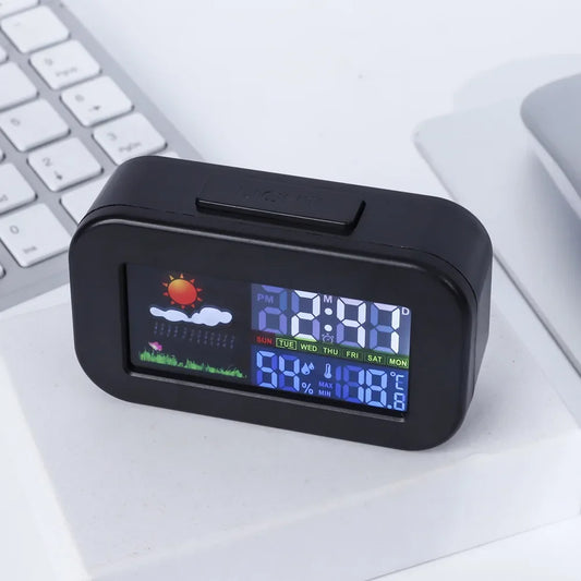 Weather Station Clock with Color Display - Temp & Humidity Monitor, Backlit for Kids & Teens, Perfect for Bedroom & Dorm Desk 3 sold