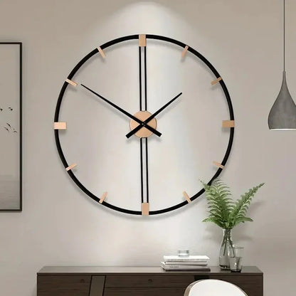 Large Wall Clock Living Room Iron Art Round Clocks Mechanism Silent Watches Kitchen Luxury Watch Room Design Wall Decoration
