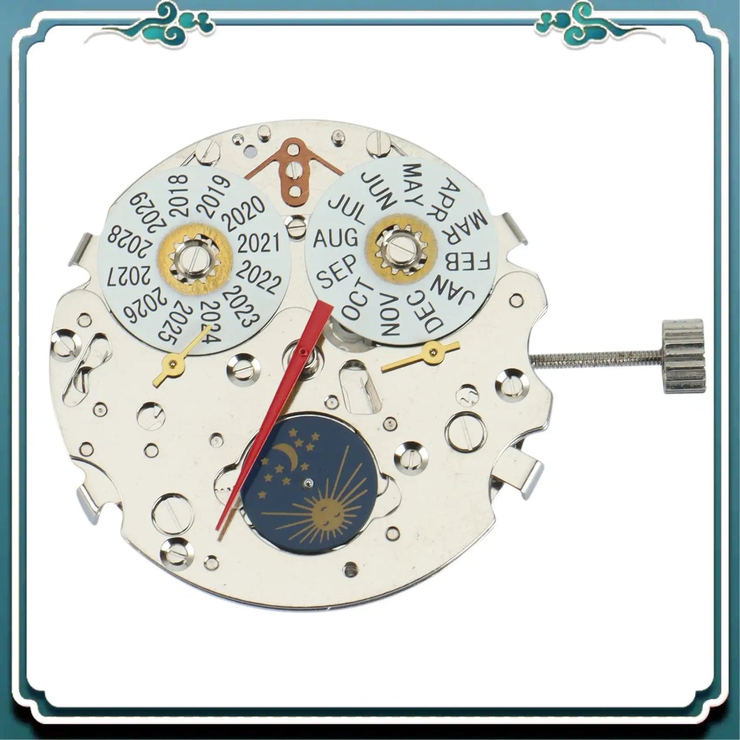 Premium Multifunctional Moon Phase Day Date Seagull ST1655 Automatic Mechanical Movement