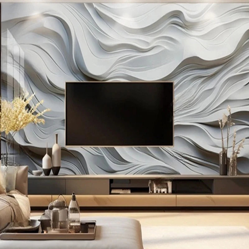 Custom 3D Abstract White Line Wall Mural Modern Wallpaper For Living Room Bedroom Office Decor Background Painting Papier Peint