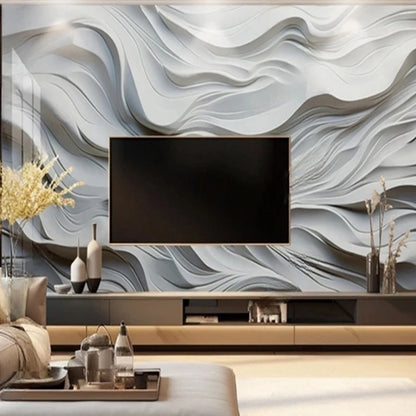 Custom 3D Abstract White Line Wall Mural Modern Wallpaper For Living Room Bedroom Office Decor Background Painting Papier Peint