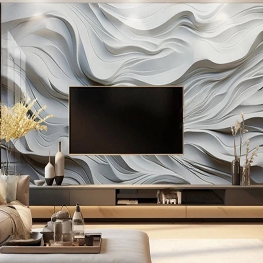 Custom 3D Abstract White Line Wall Mural Modern Wallpaper For Living Room Bedroom Office Decor Background Painting Papier Peint