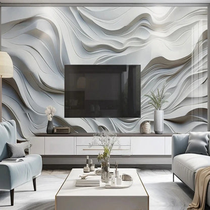 Custom 3D Abstract White Line Wall Mural Modern Wallpaper For Living Room Bedroom Office Decor Background Painting Papier Peint