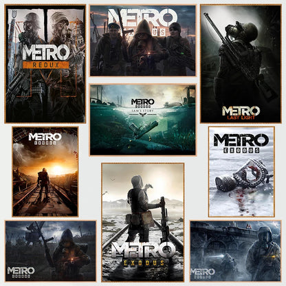 Metro Exodus Classic Video Game Poster Modern Hot Game Canvas Painting Wall Art Picture for Living Room Home Game Room Decor