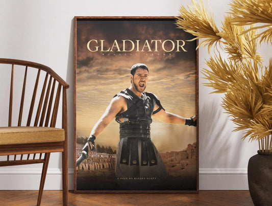 Gladiator Movie Poster Canvas Painting Vintage Wall Art Print for Home Theater Living Room Decor Classic Film Photo Gift for Men