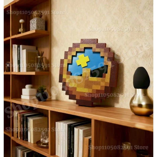 Cartoon Pixel Style Clock Wall or Table 12/24 Hours Timer 3D Printed with Stand Hook Desktop Ornament Home Decor Creative Gifts